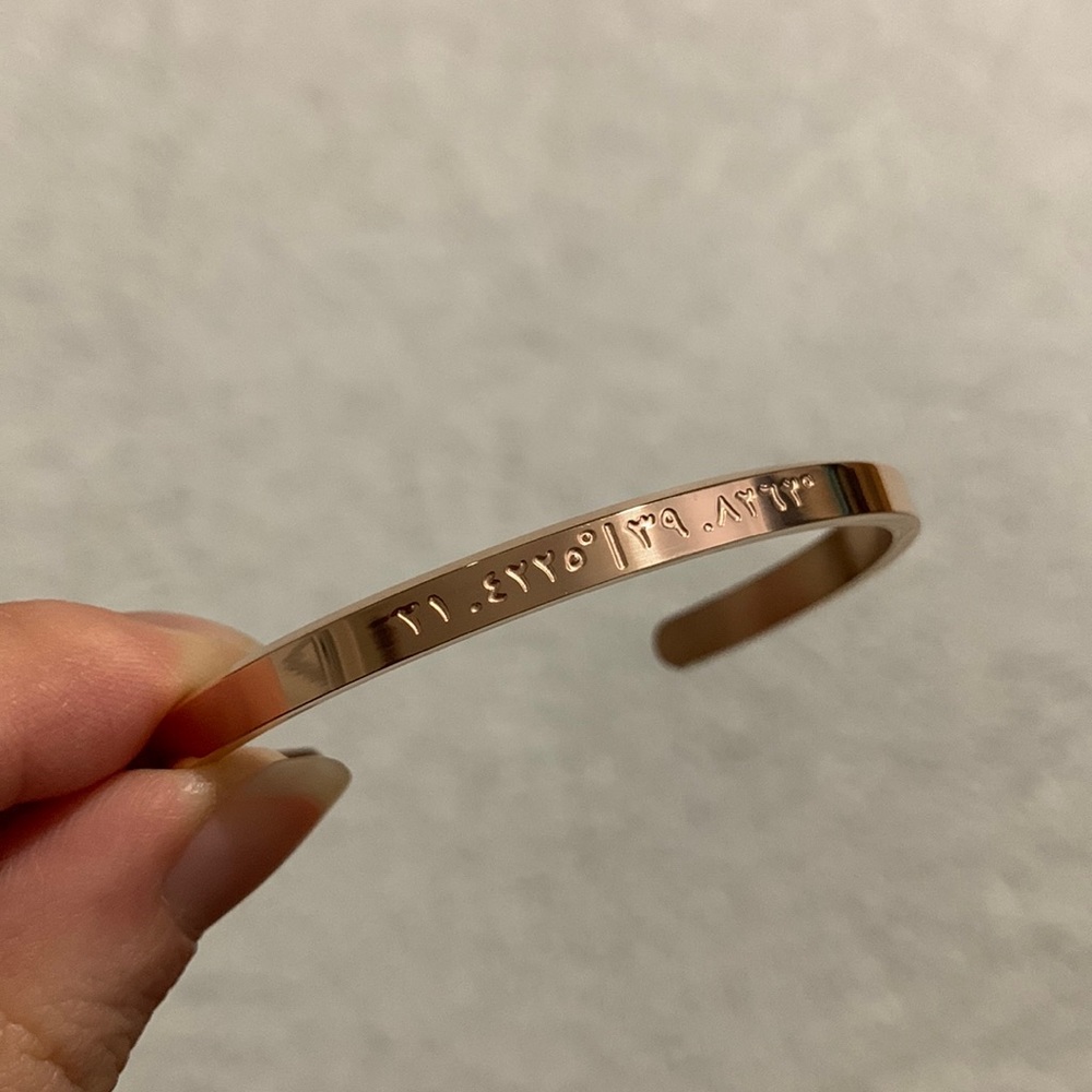 Nominal Women’s Rose Gold Bracelet with Kaaba Coordinates